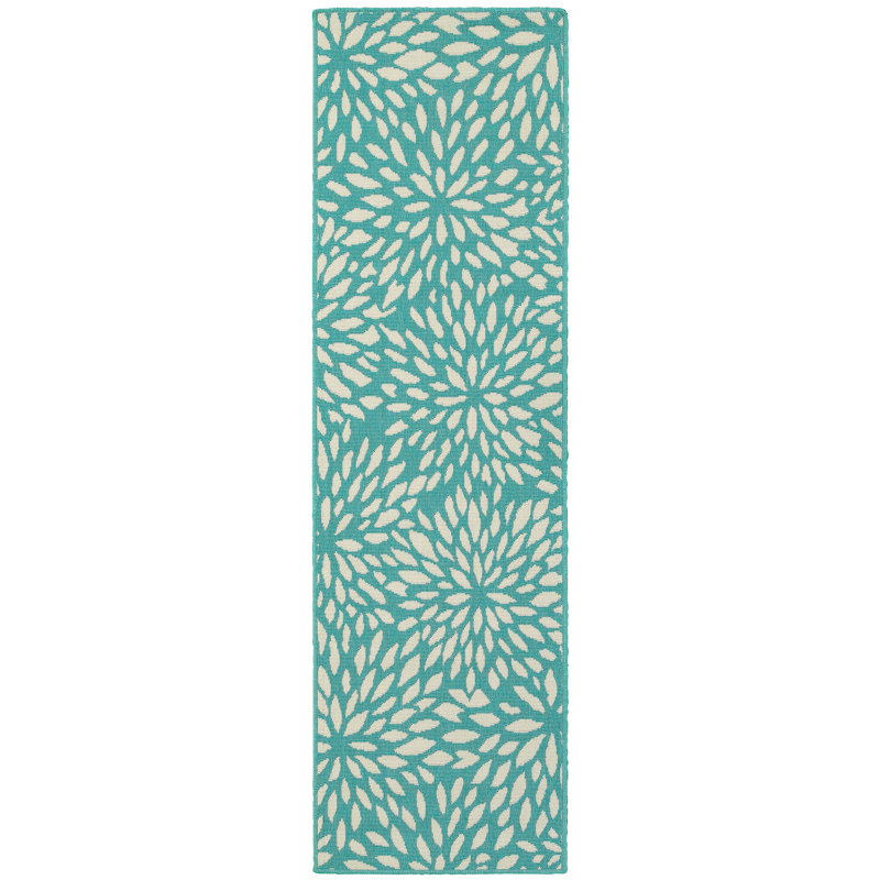 Kailani Contemporary Aqua Blue Indoor/Outdoor Area Rug & Reviews